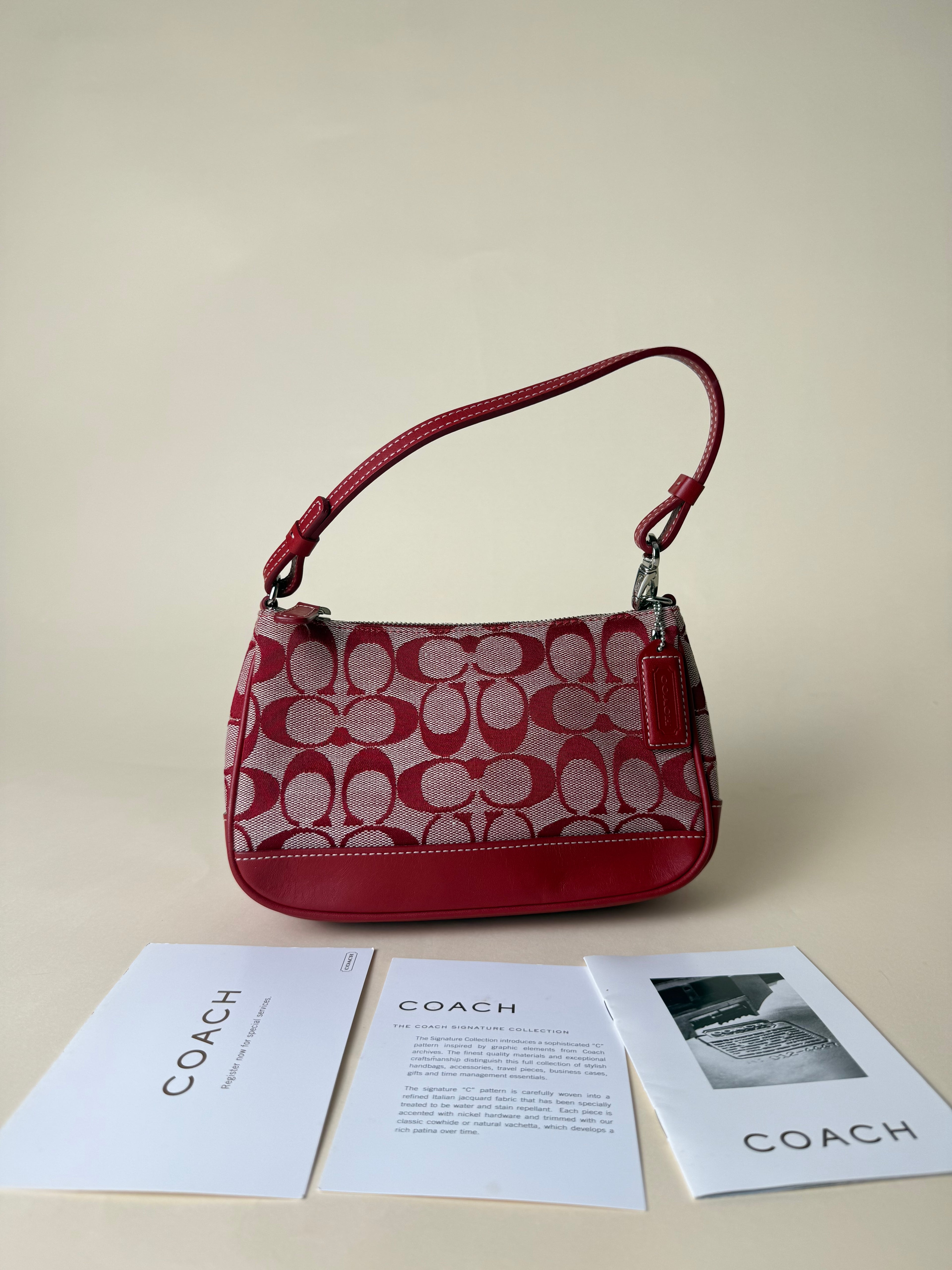 Coach Demi Pochette Mini Signature - Red