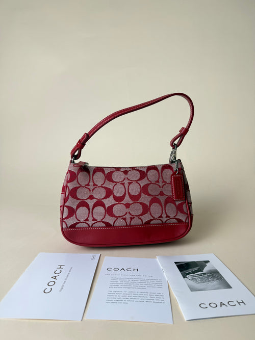 Coach Demi Pochette Mini Signature - Red