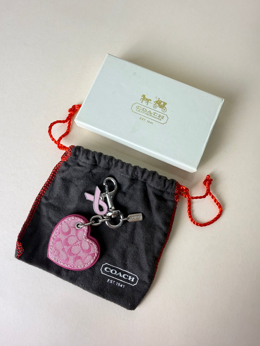 Coach Rare Heart Charm in Pink