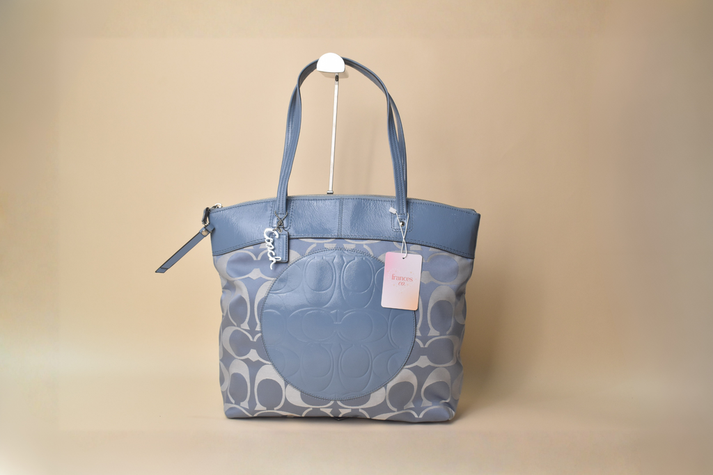 Coach Laura Signature Tote – Pool Blue