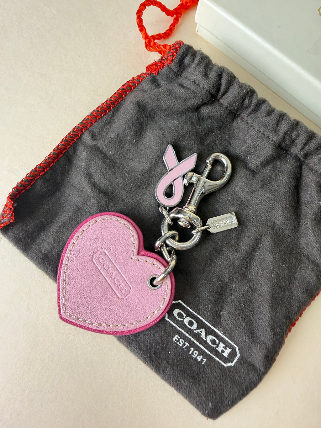 Coach Rare Heart Charm in Pink