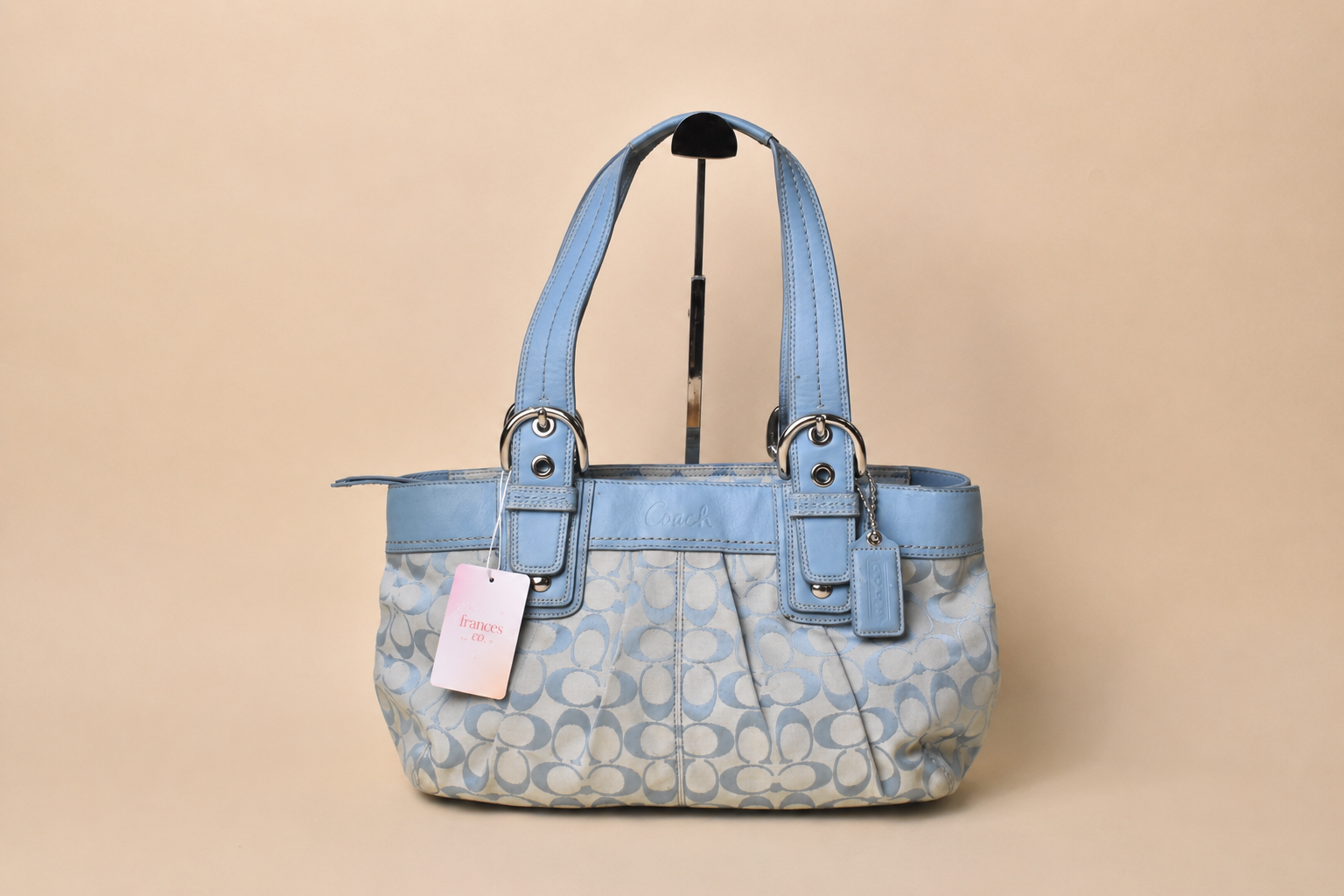 Coach Signature Soho Pleated Tote – Baby Blue