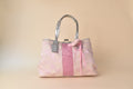 Coach Signature Stripe Kisslock Glam Tote – Pink/Silver