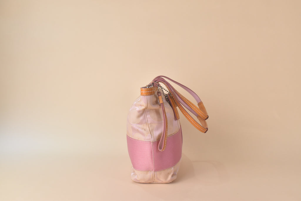 Coach Signature Stripe Tote – Pink Multi
