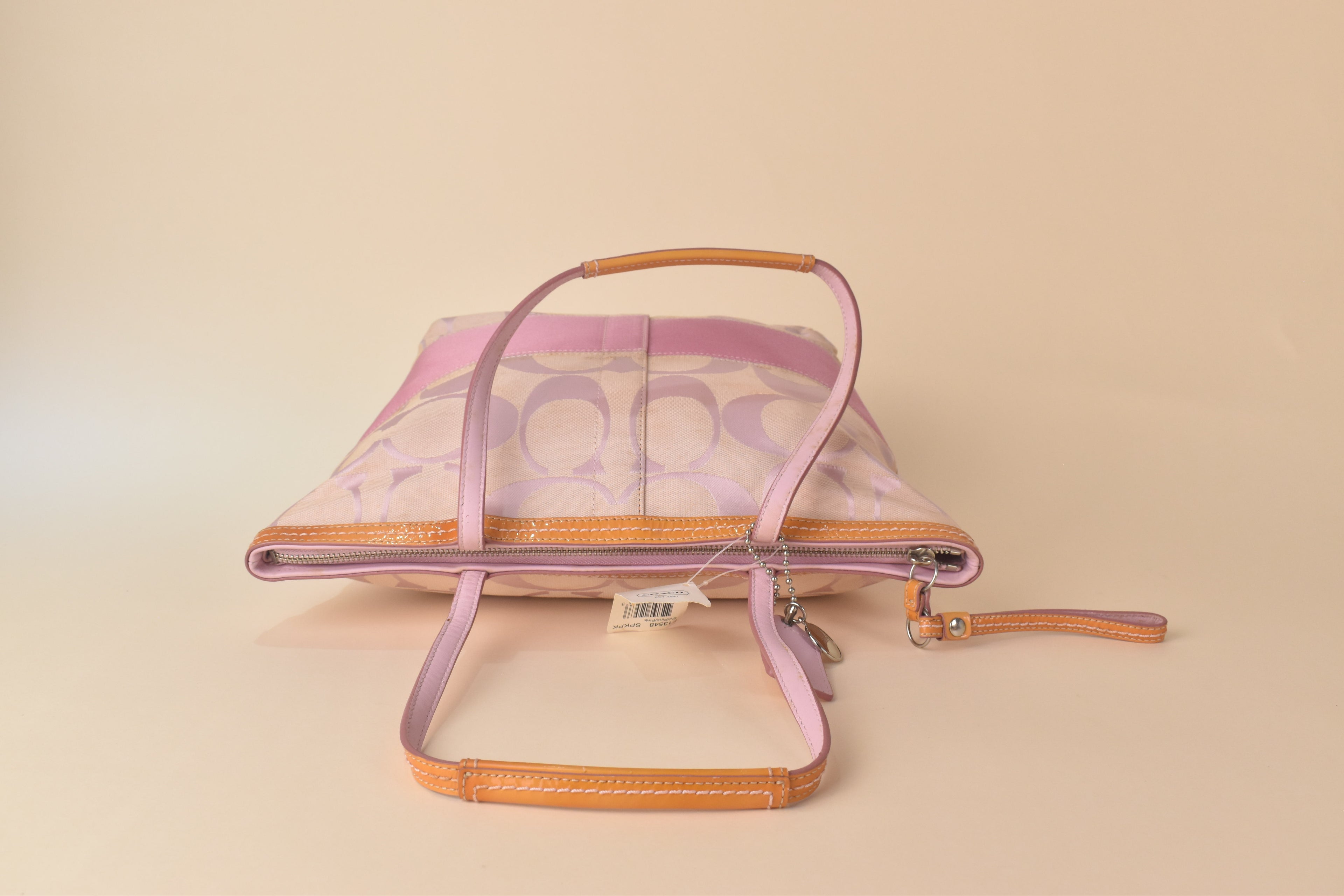 Coach Signature Stripe Tote – Pink Multi