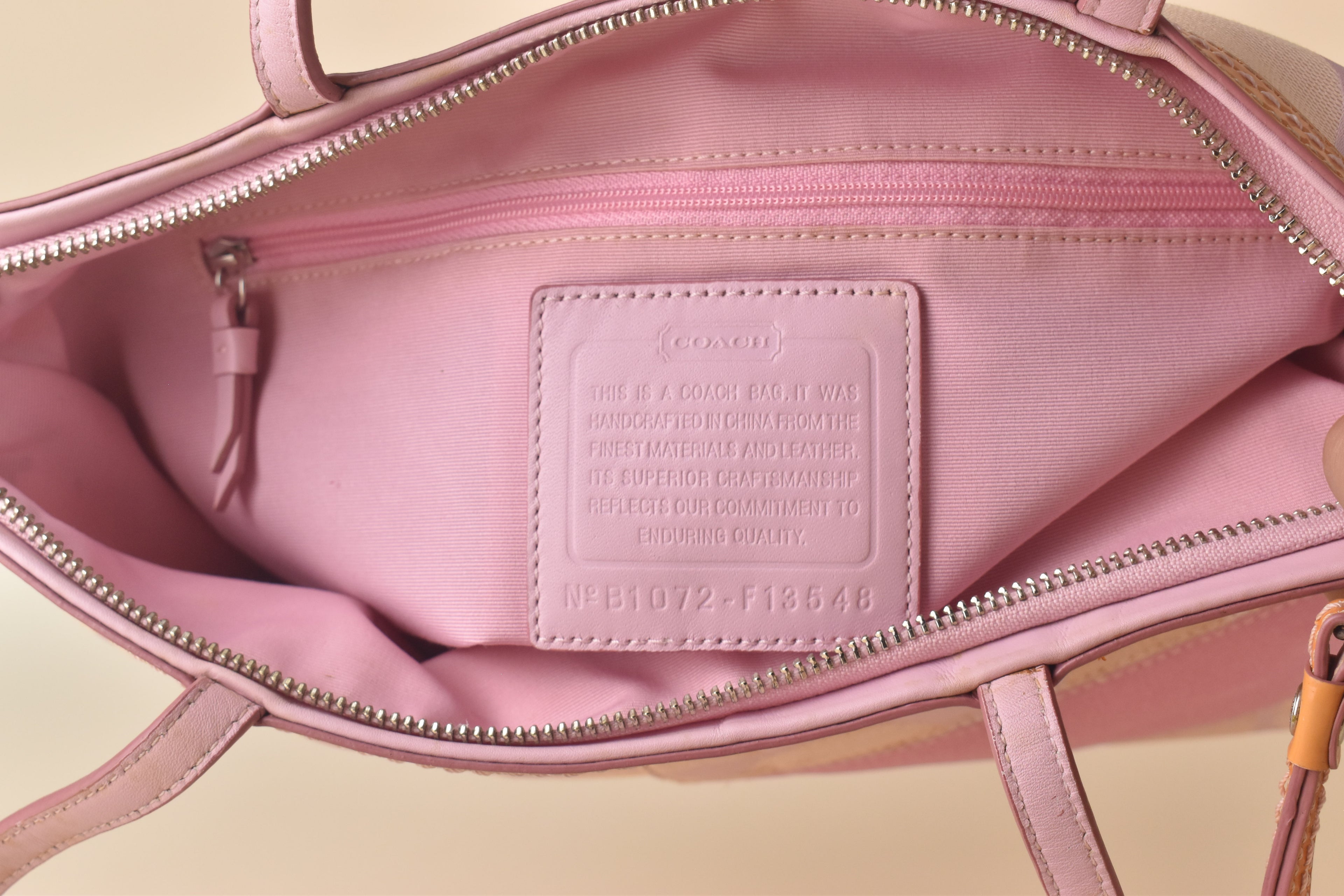 Coach Signature Stripe Tote – Pink Multi