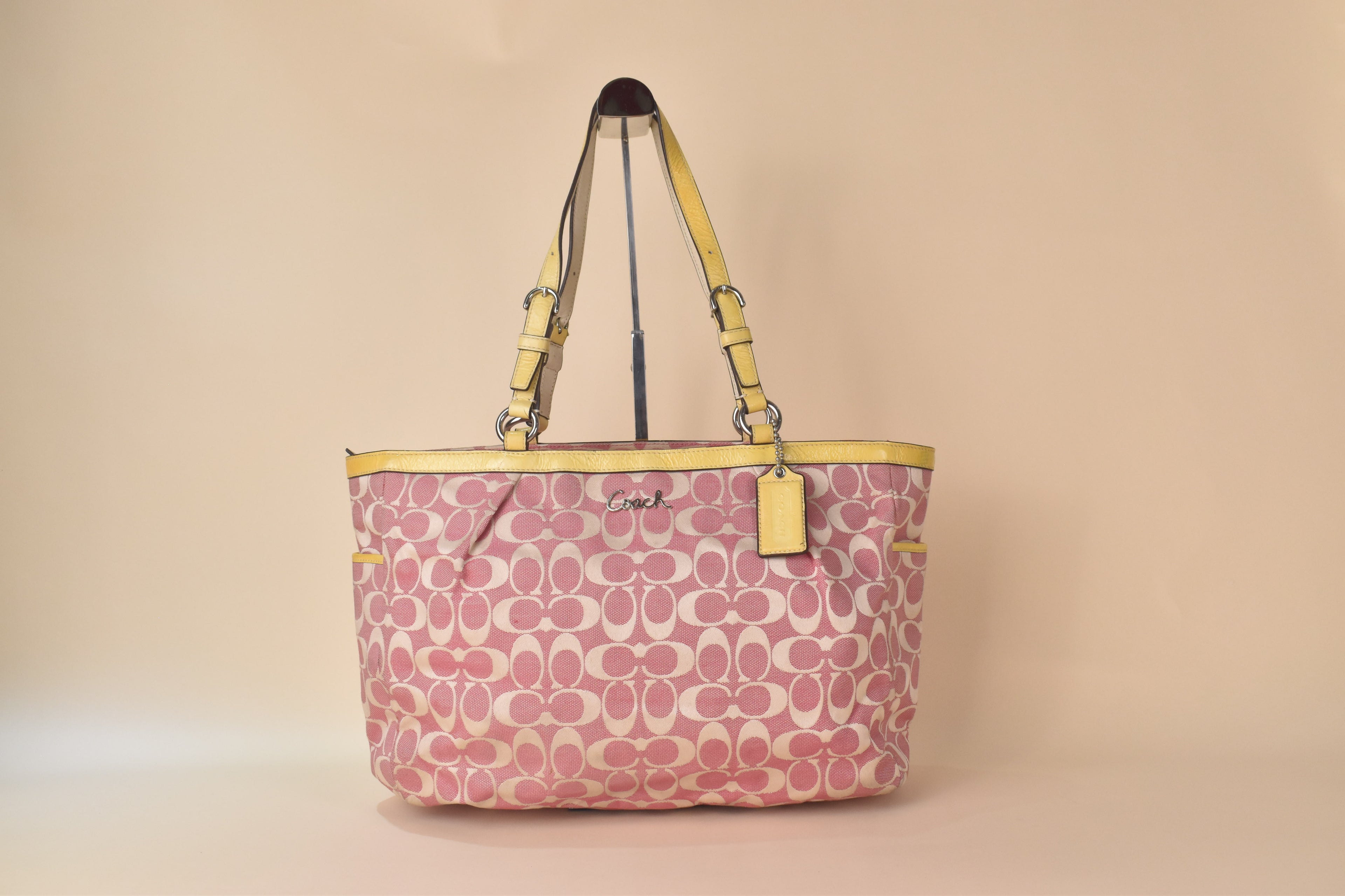 Coach Signature Multifunction Tote – Pink/Yellow