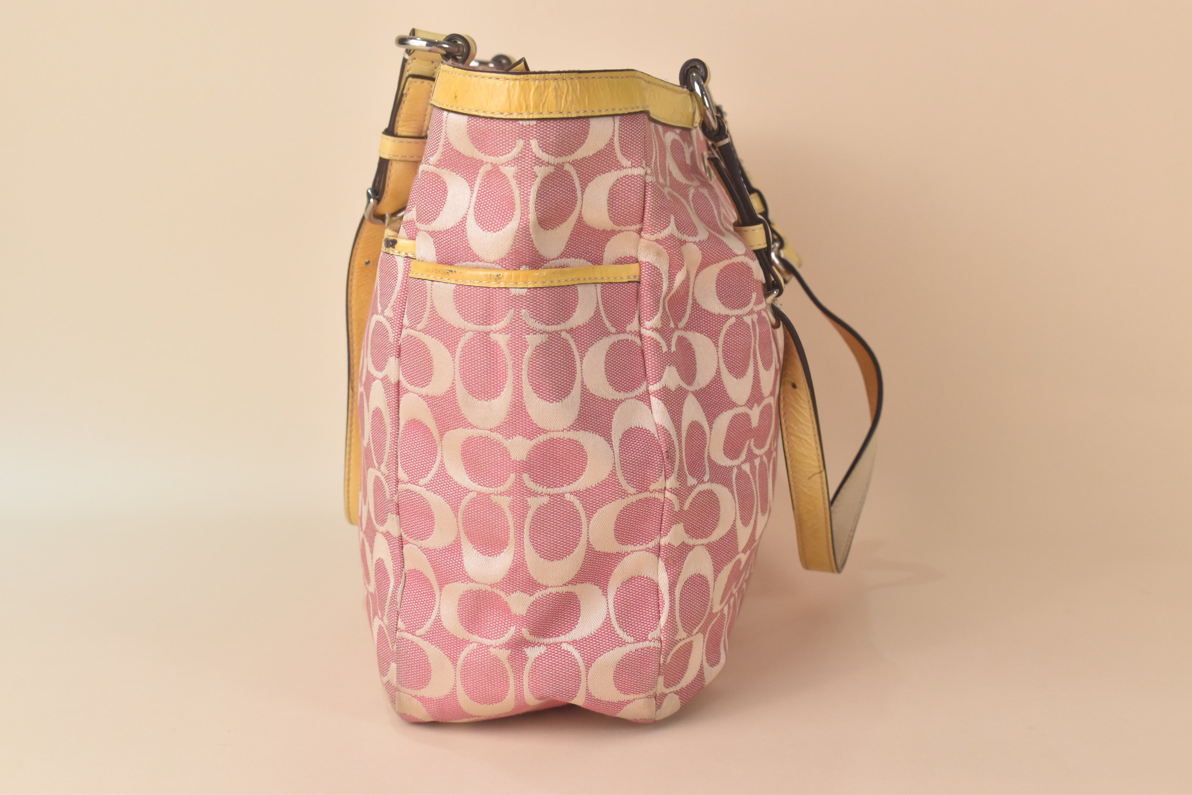 Coach Signature Multifunction Tote – Pink/Yellow