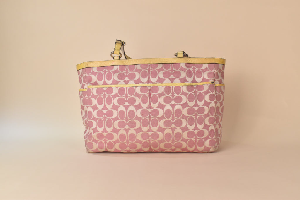 Coach Signature Multifunction Tote – Pink/Yellow