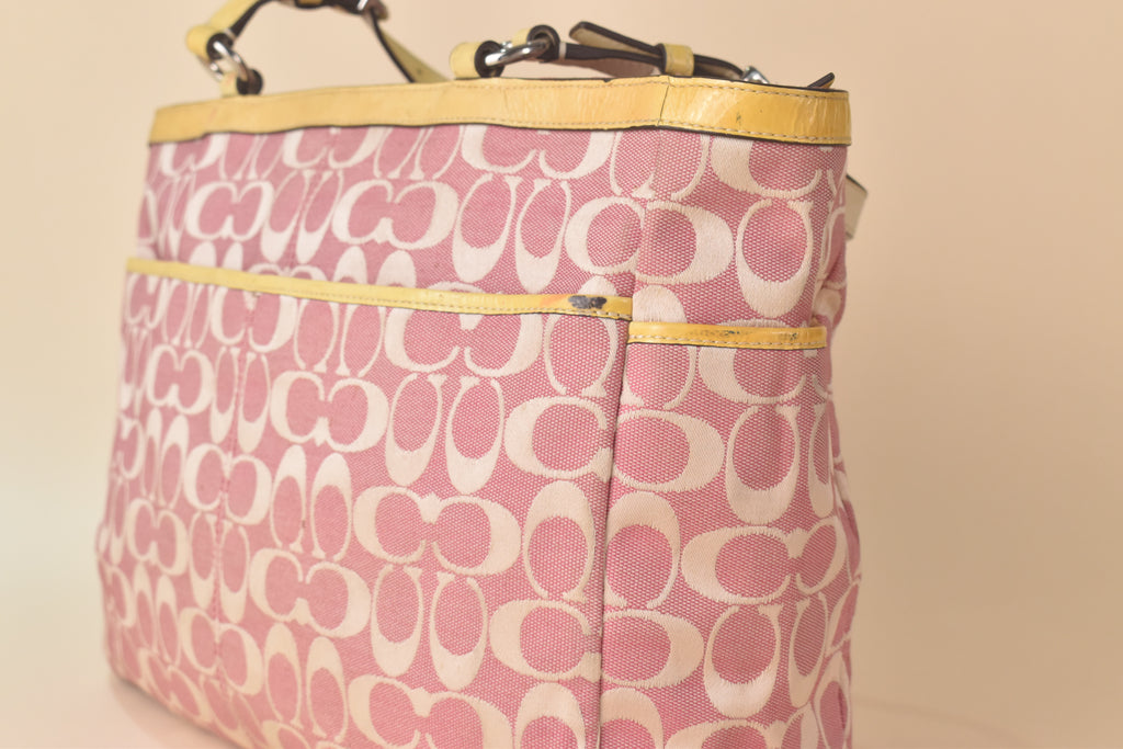 Coach Signature Multifunction Tote – Pink/Yellow