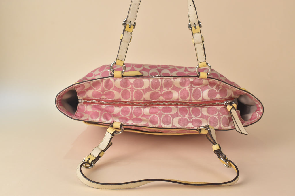 Coach Signature Multifunction Tote – Pink/Yellow