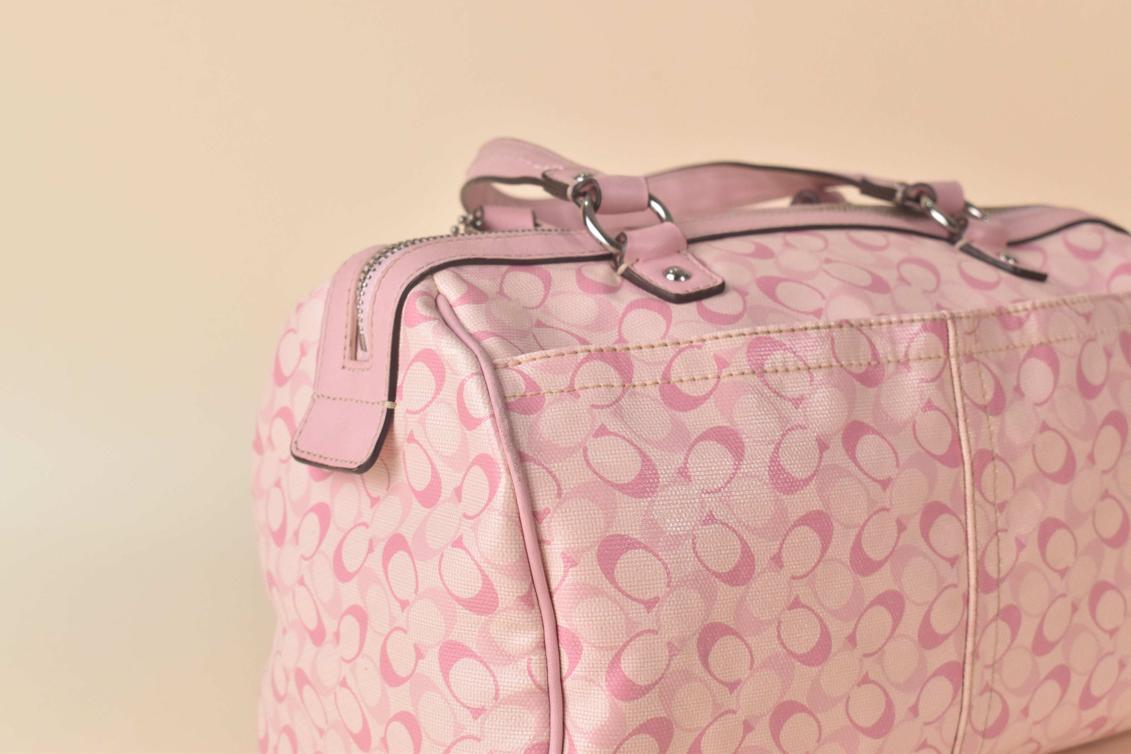 Coach Poppy Op Art Glam Satchel – Pink