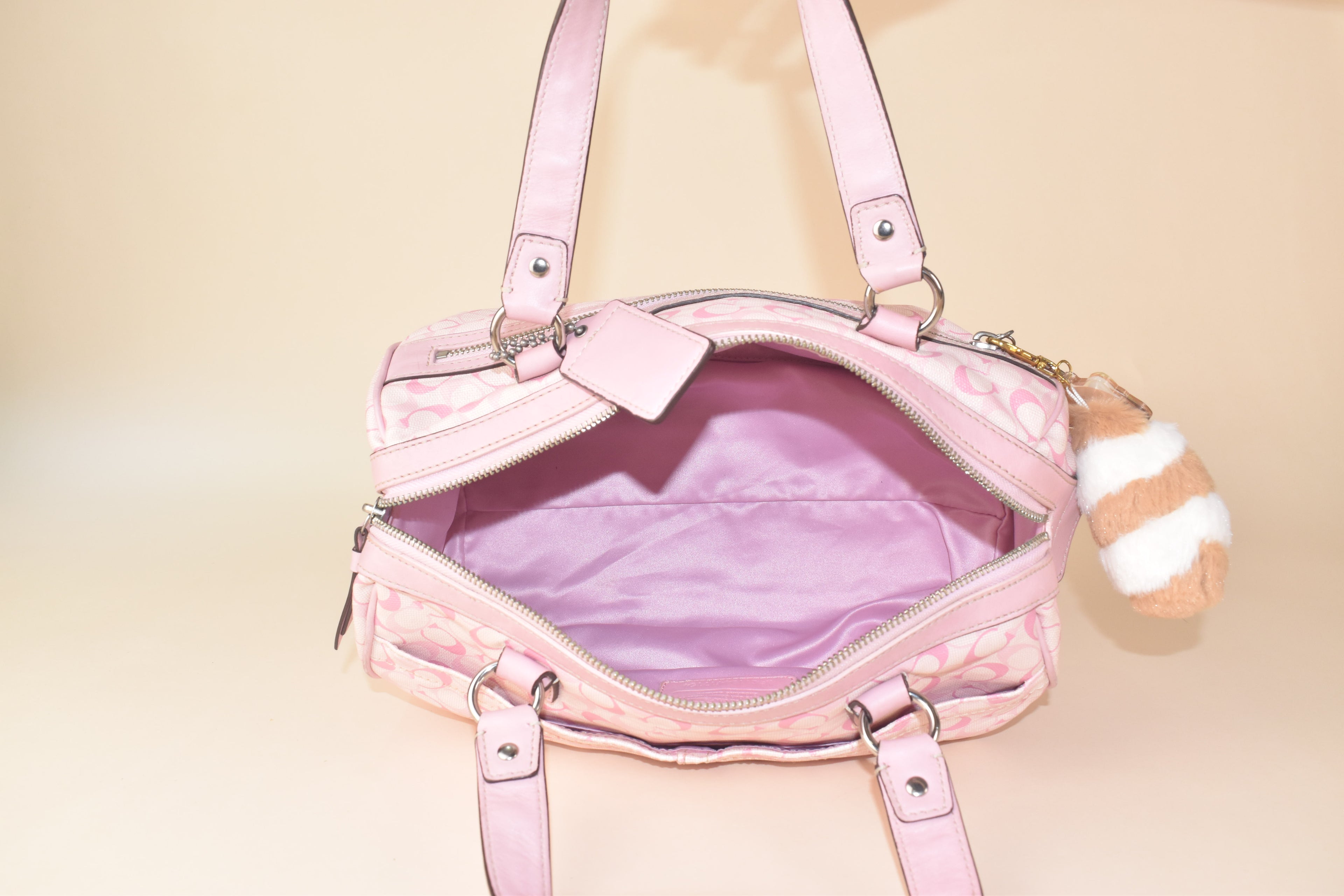 Coach Poppy Op Art Glam Satchel – Pink