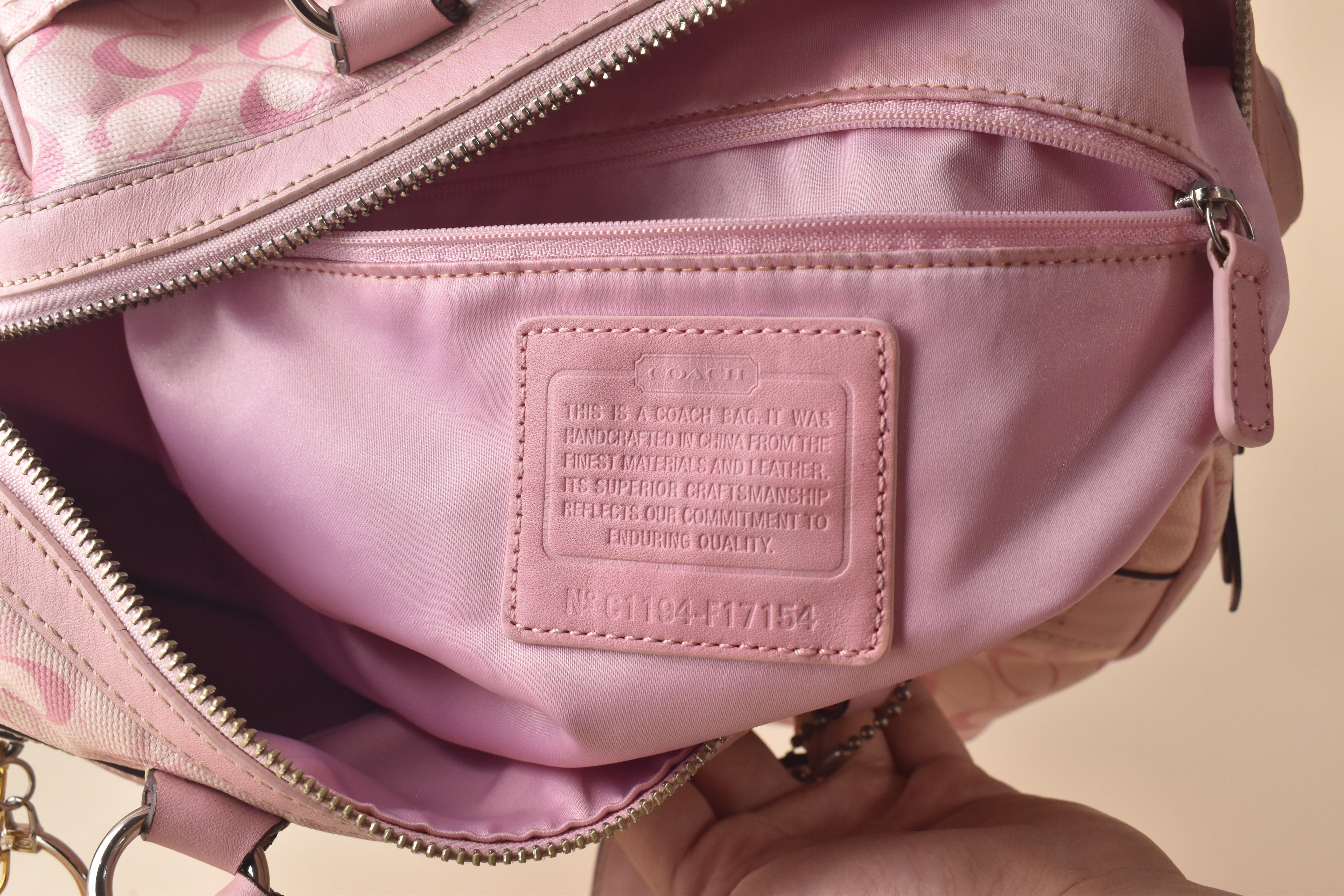 Coach Poppy Op Art Glam Satchel – Pink