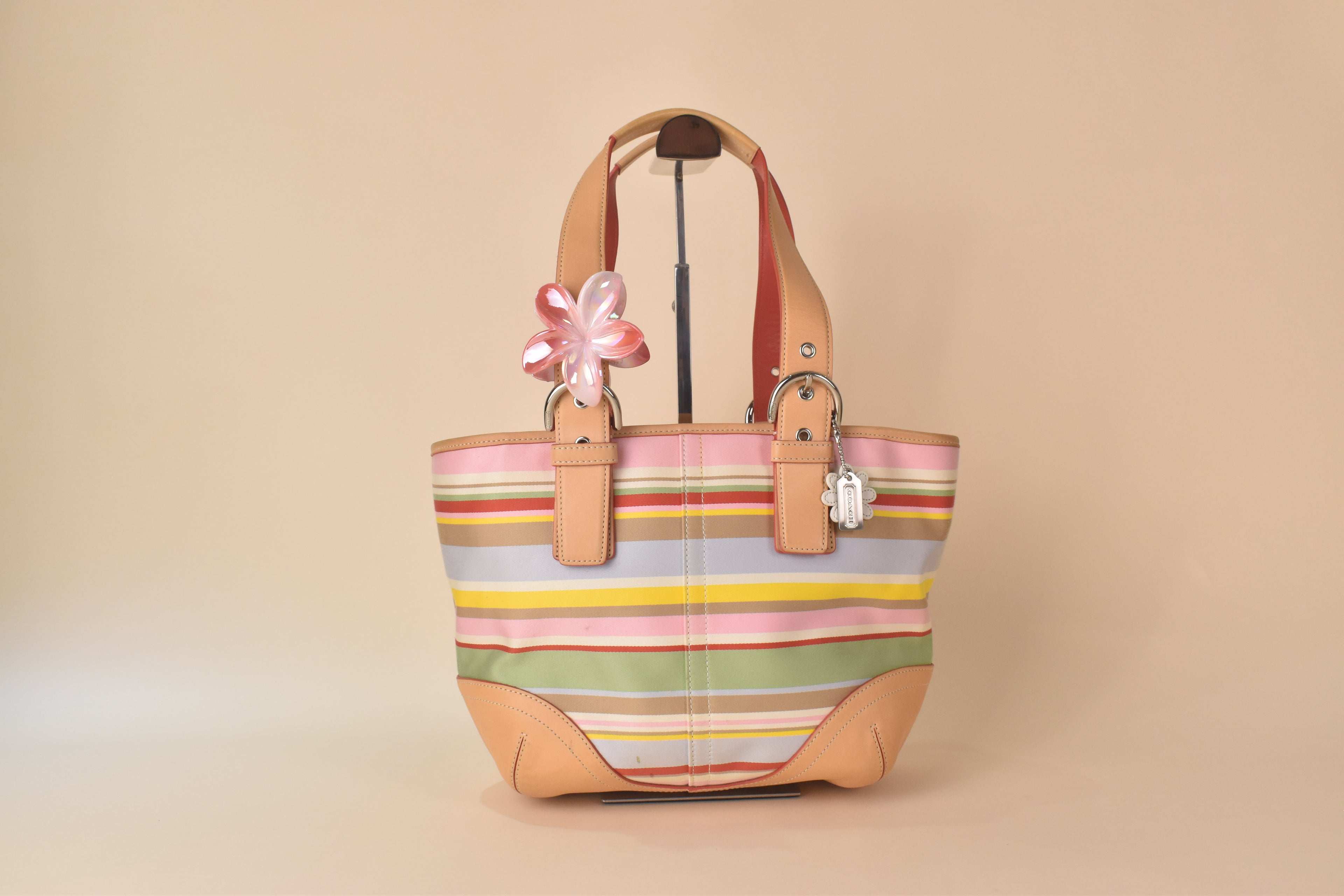 Coach Hamptons Weekend Stripe Tote - Multi