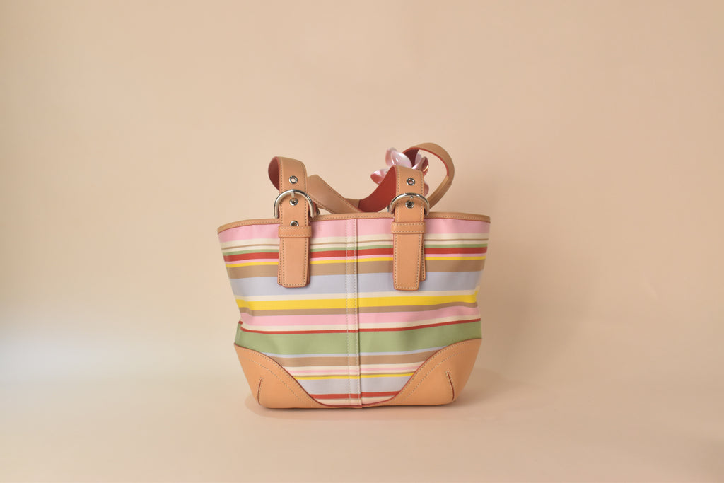 Coach Hamptons Weekend Stripe Tote - Multi