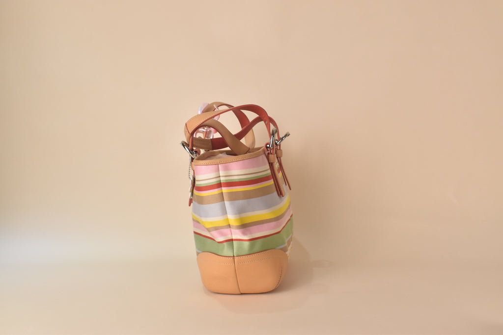 Coach Hamptons Weekend Stripe Tote - Multi