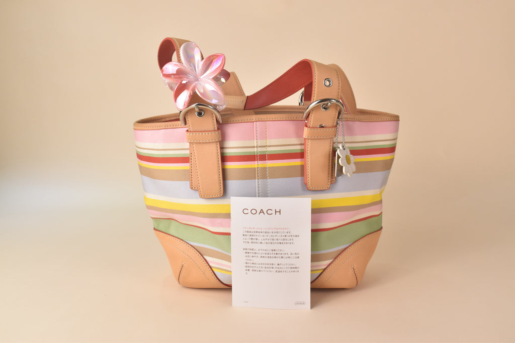 Coach Hamptons Weekend Stripe Tote - Multi