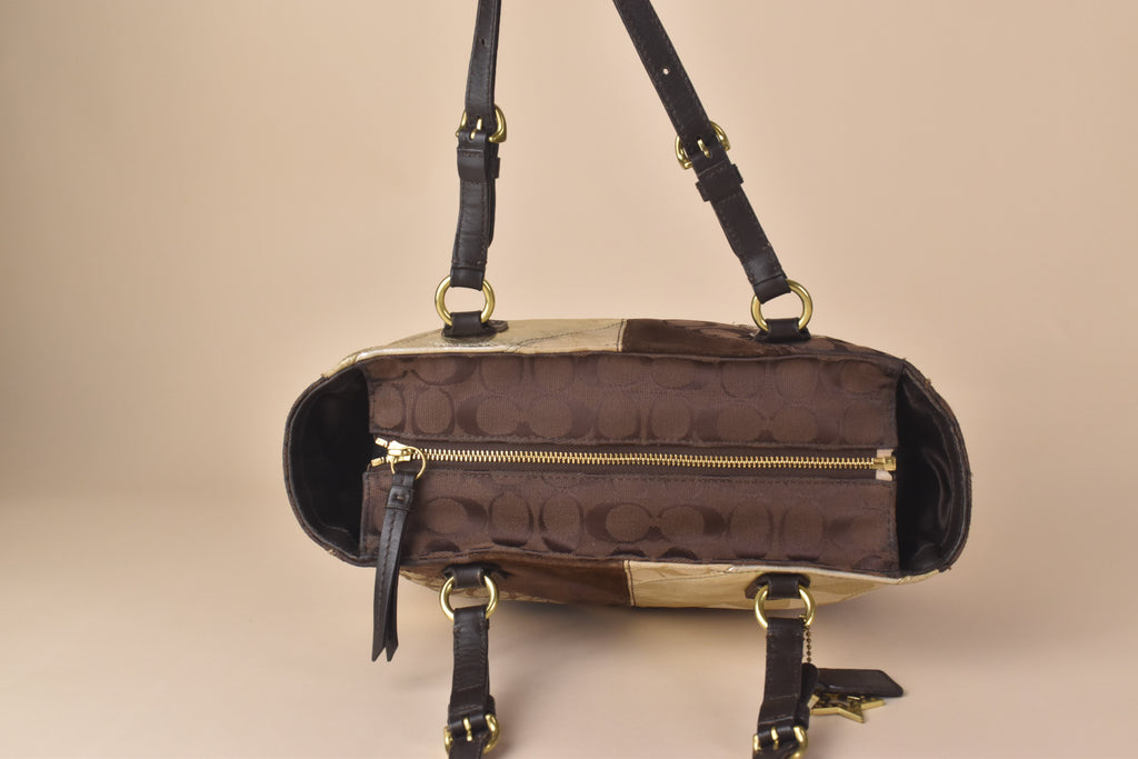 Coach Signature Patchwork Tote – Brown/Gold/Multi