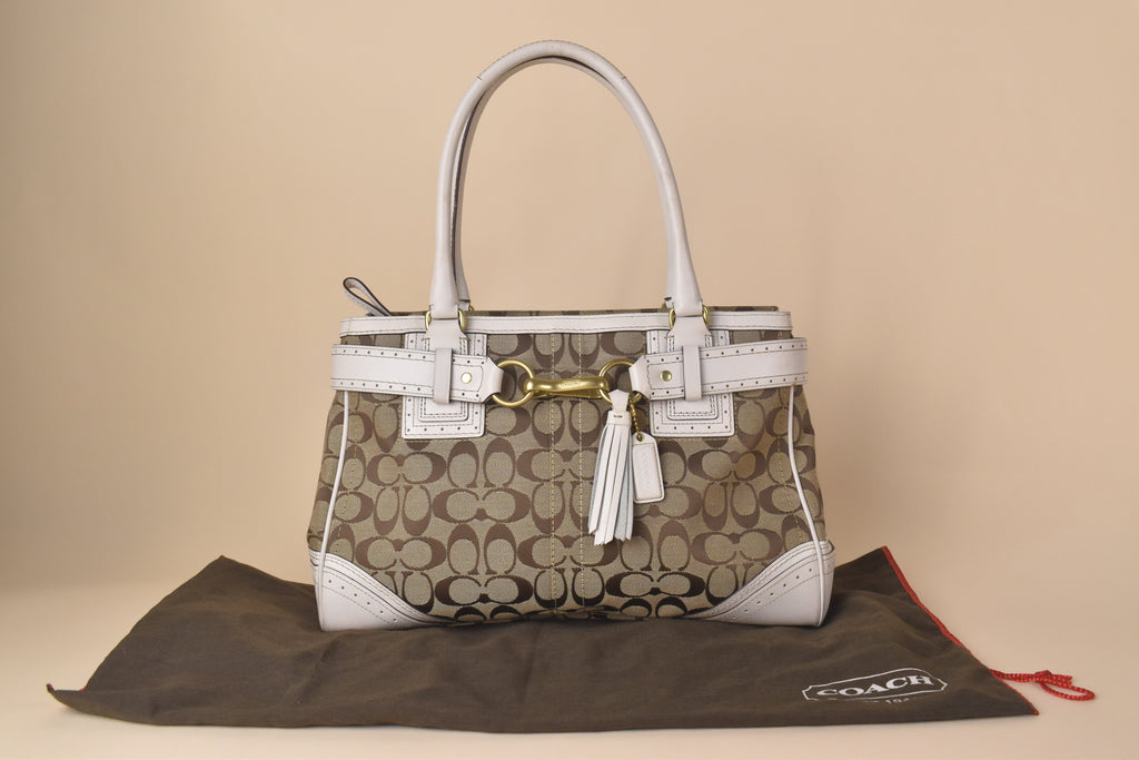 Coach Signature Hampton Carryall – Khaki/White