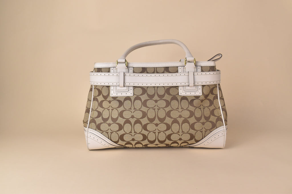 Coach Signature Hampton Carryall – Khaki/White