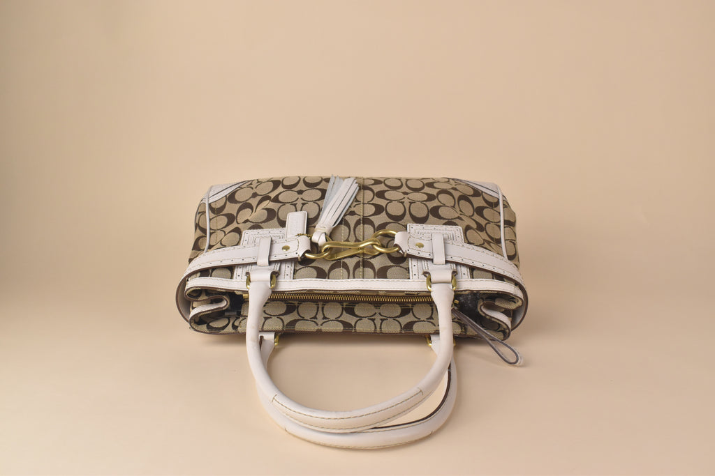 Coach Signature Hampton Carryall – Khaki/White