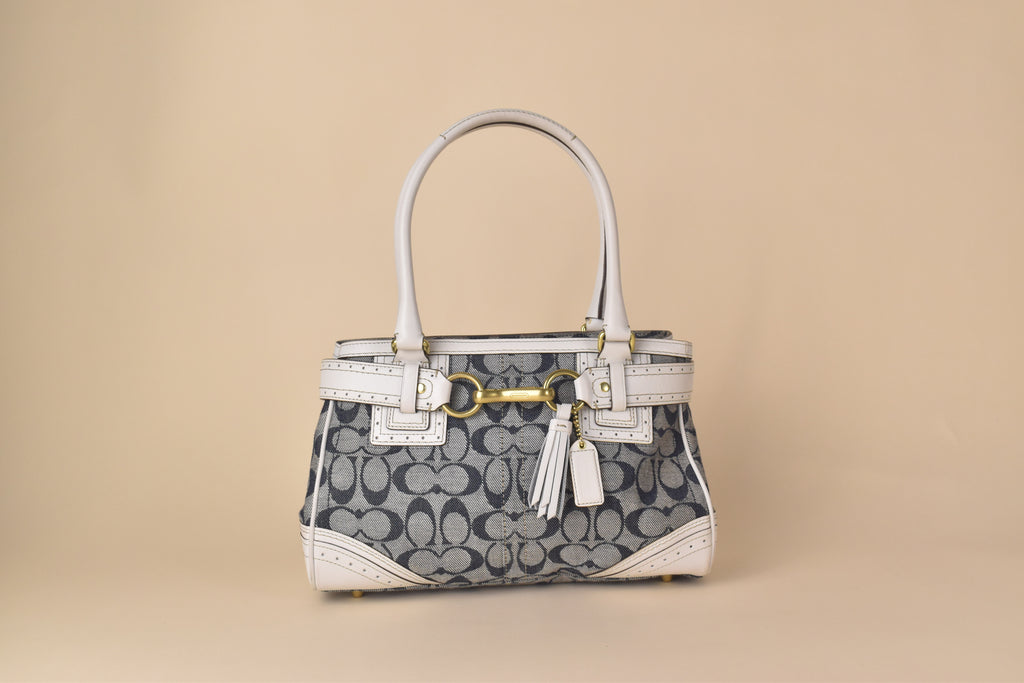 Coach Signature Hampton Carryall – Blue/White