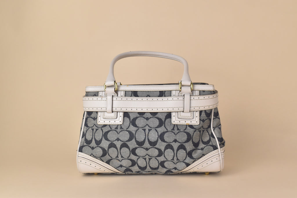 Coach Signature Hampton Carryall – Blue/White