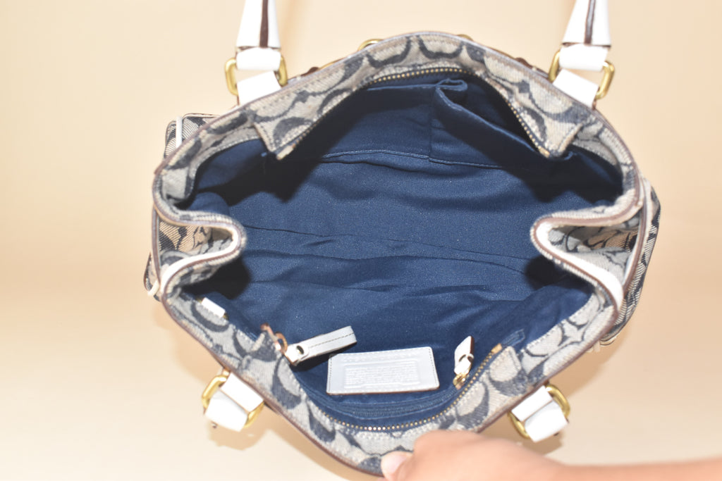 Coach Signature Hampton Carryall – Blue/White