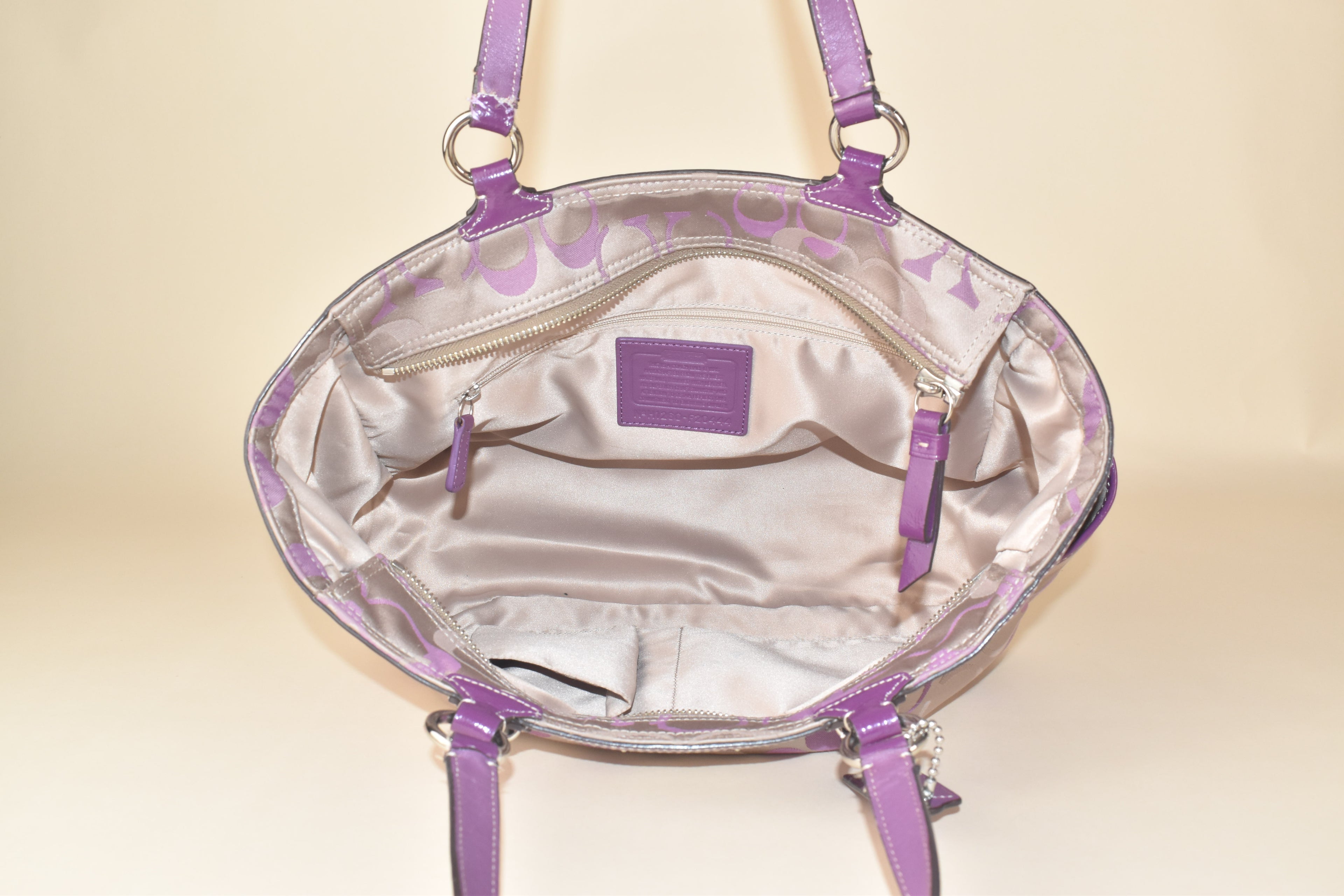 Coach Op Art Glam Optic Tote – Lilac/Purple