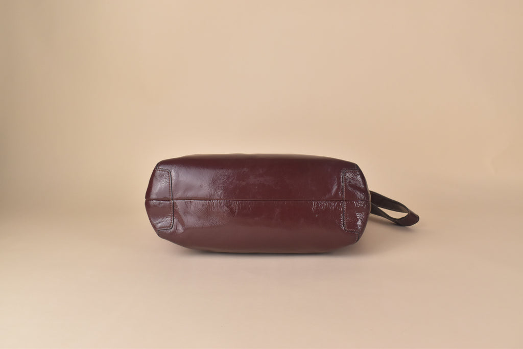 Coach Signature Lurex Convertible Hobo – Burgundy Metallic