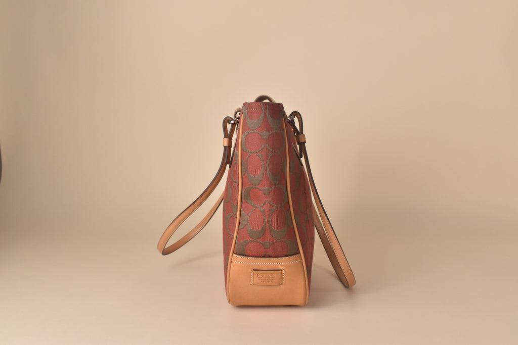 Coach Signature Tote – Rust Red