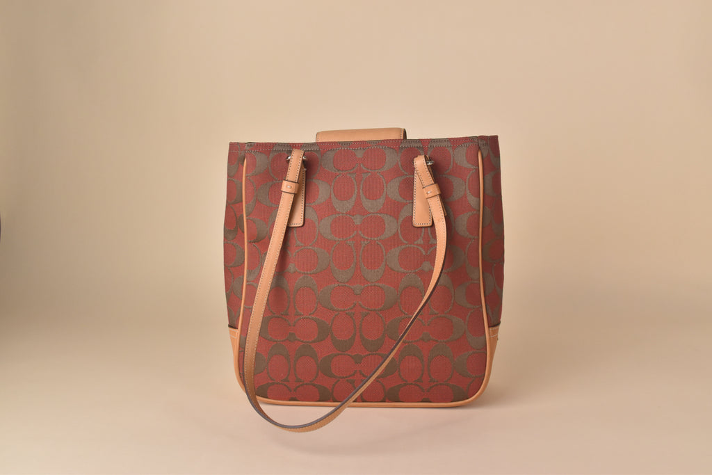 Coach Signature Tote – Rust Red