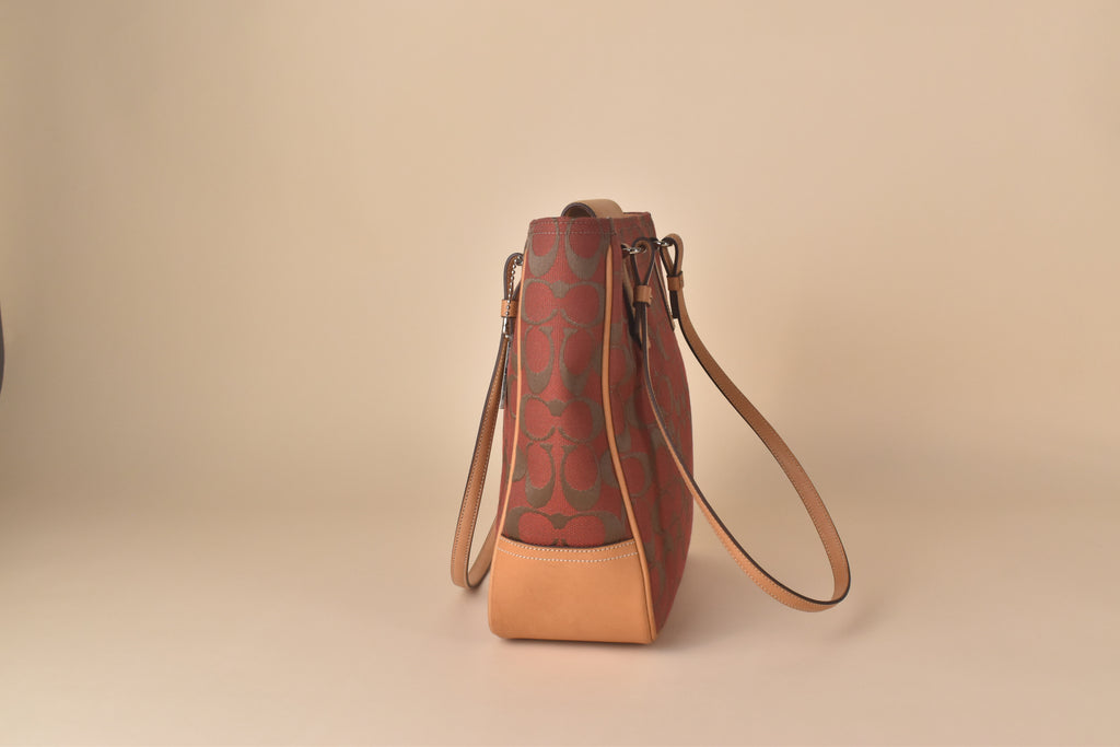 Coach Signature Tote – Rust Red