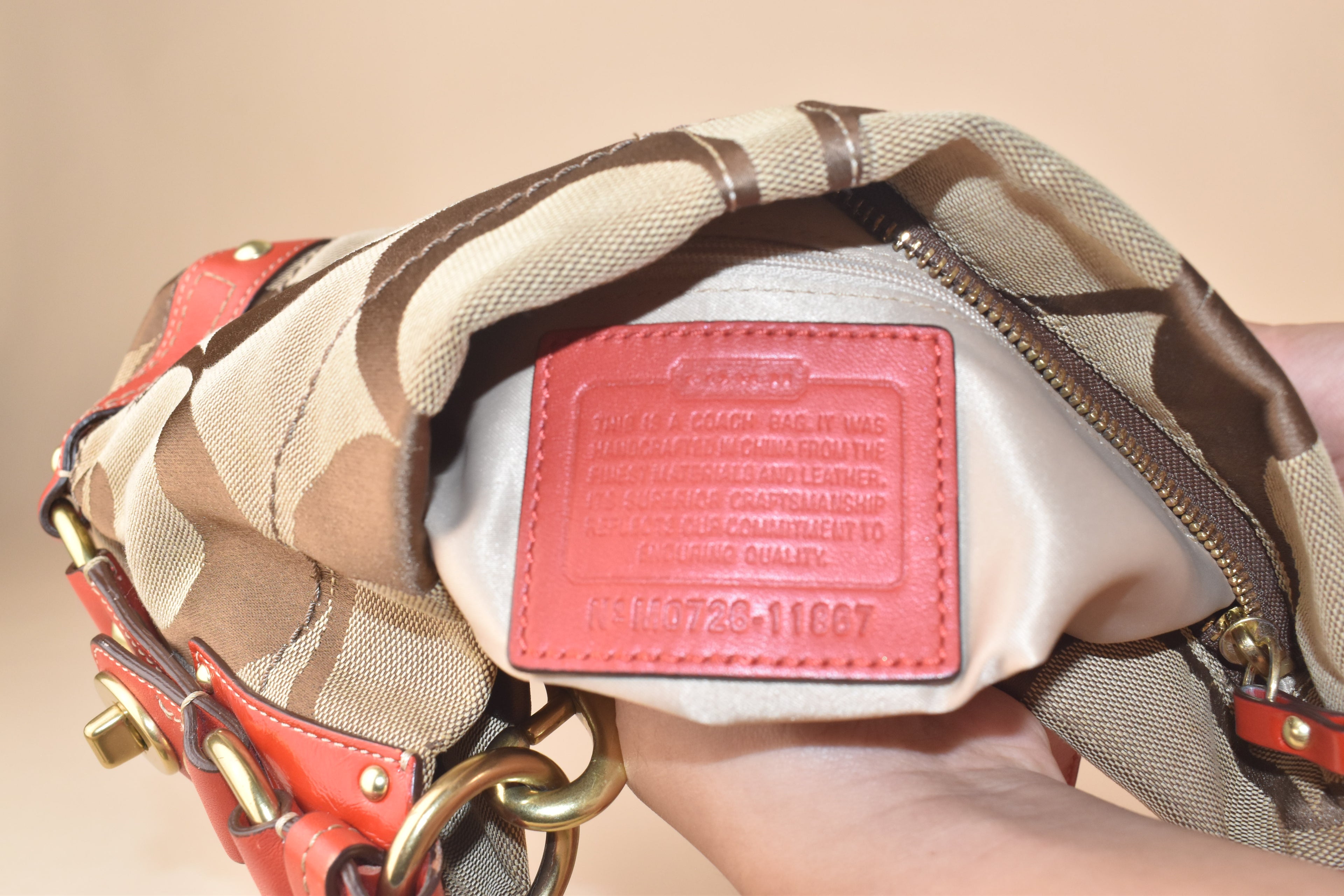 Coach Signature Carly Large Hobo – Red