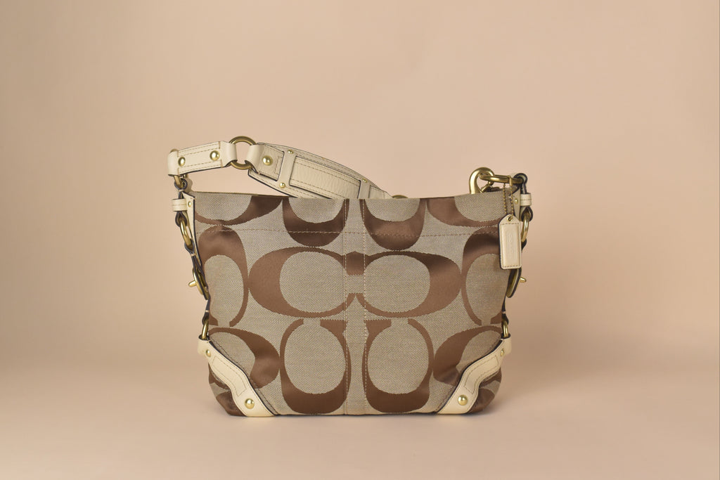 Coach Signature Carly Large Hobo – White&nbsp;