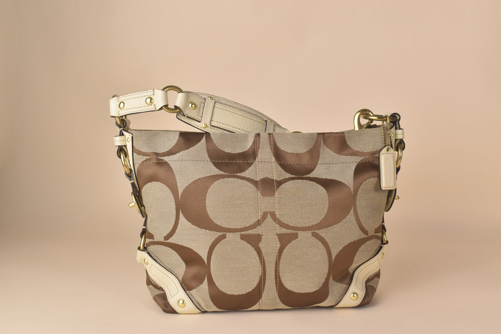 Coach Signature Carly Large Hobo – White&nbsp;