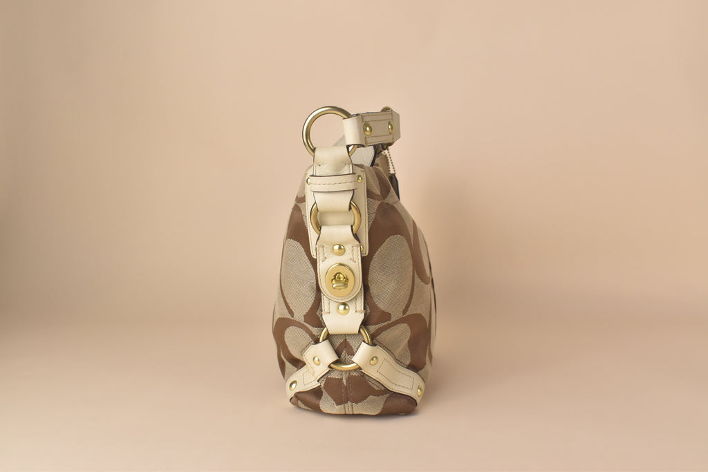 Coach Signature Carly Large Hobo – White&nbsp;