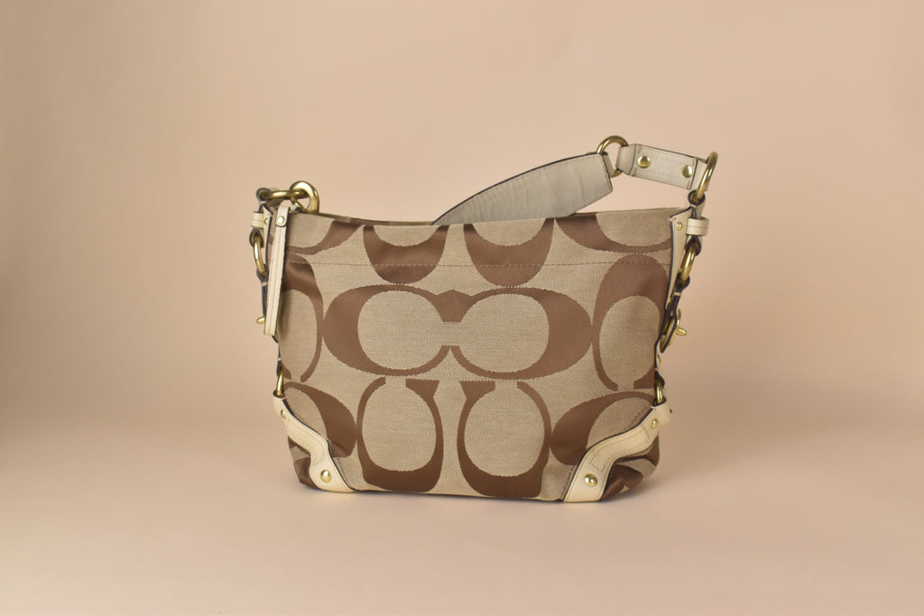 Coach Signature Carly Large Hobo – White&nbsp;
