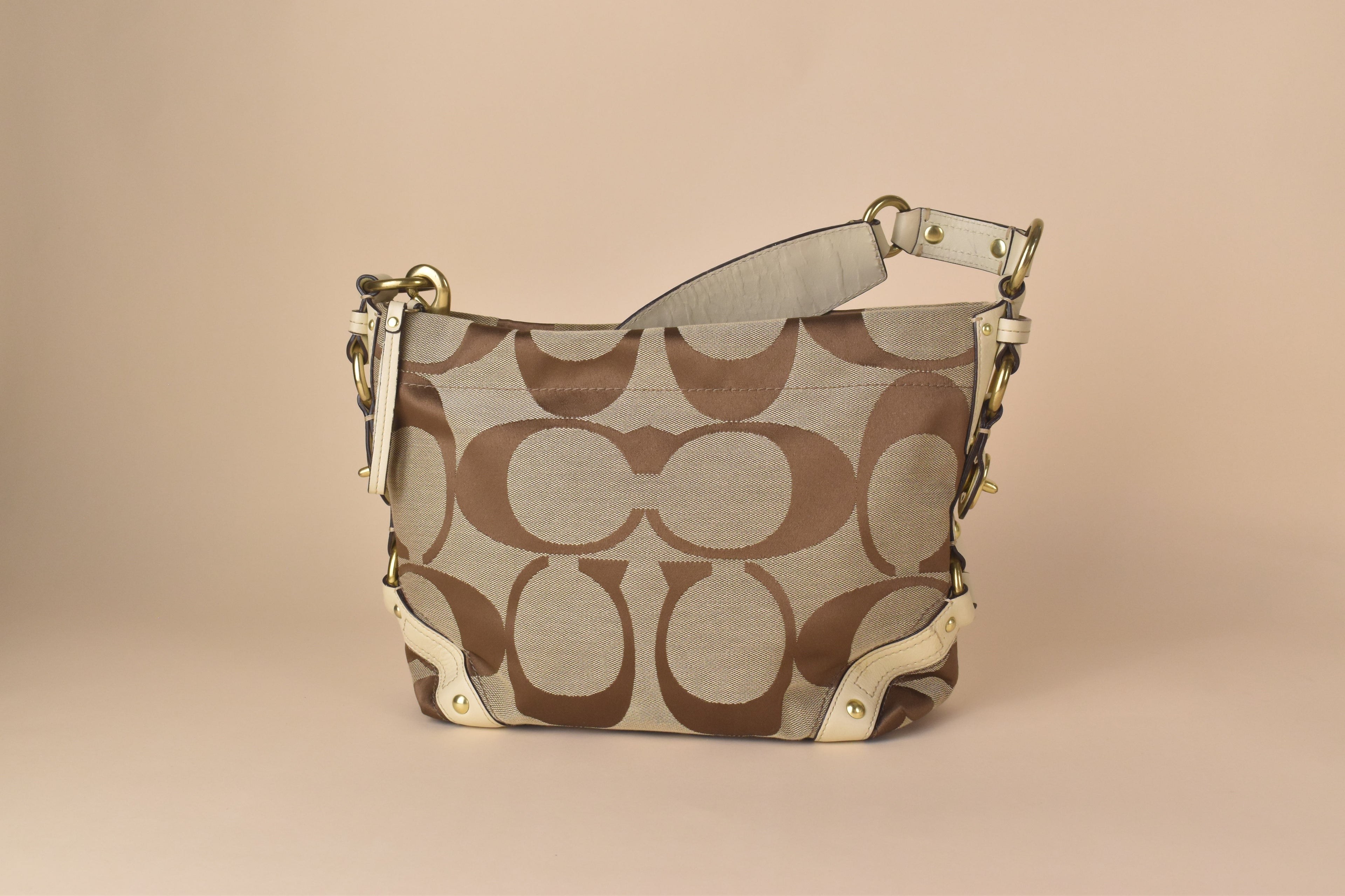 Coach Signature Carly Large Hobo – White&nbsp;