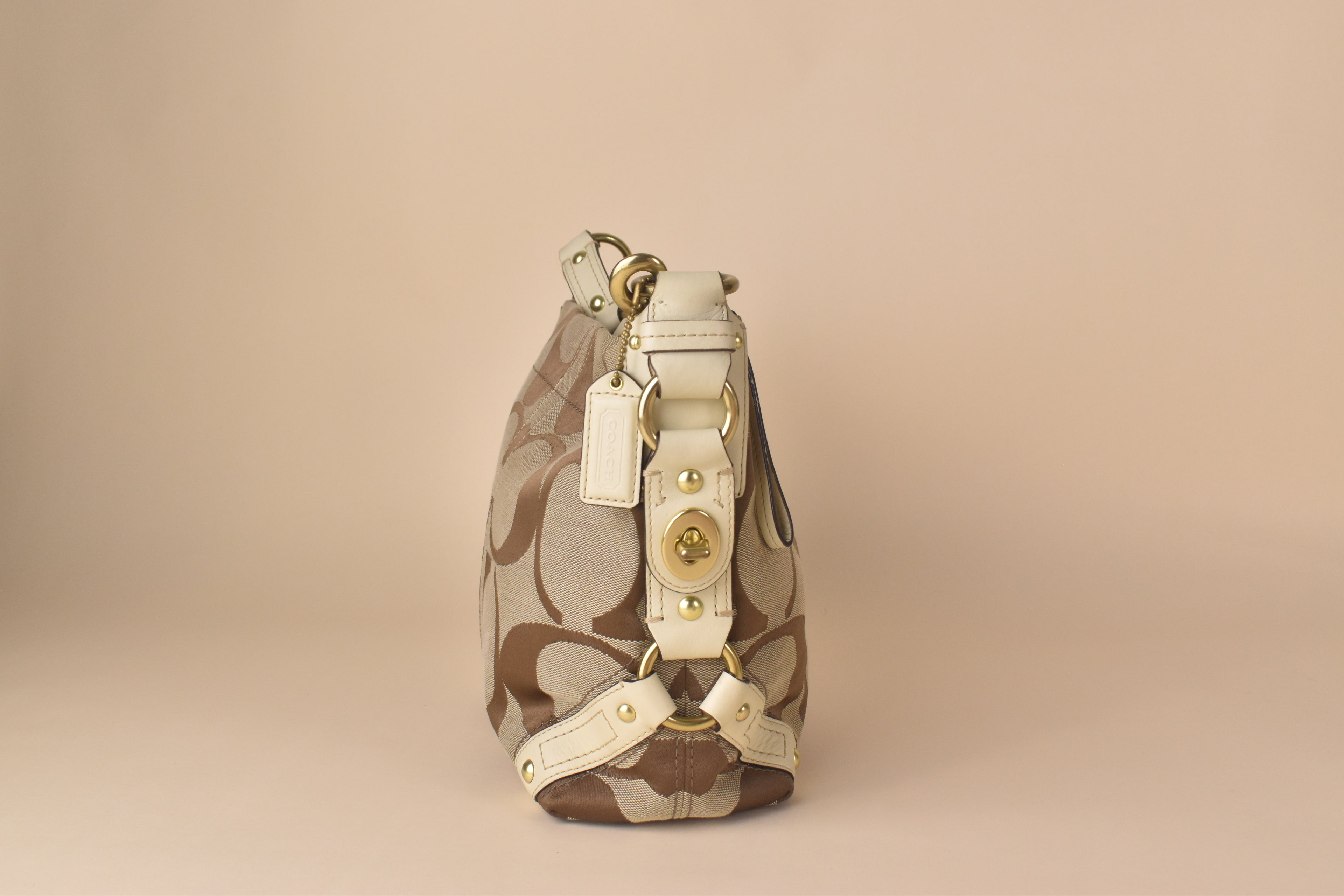 Coach Signature Carly Large Hobo – White&nbsp;