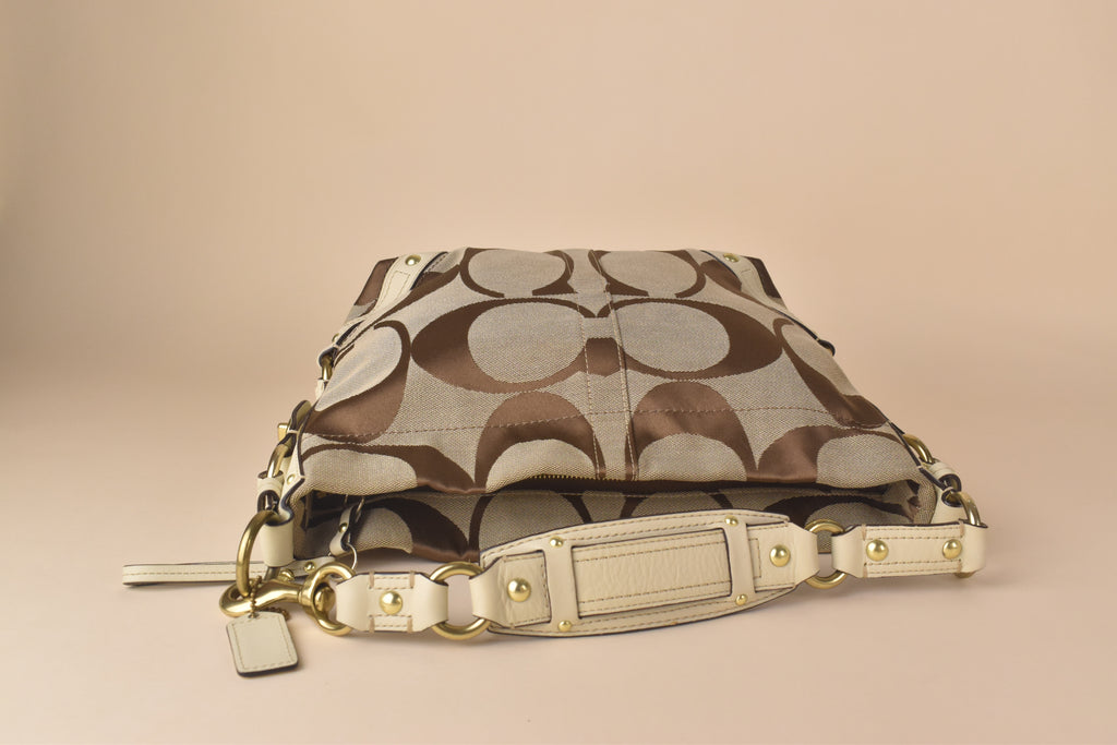 Coach Signature Carly Large Hobo – White&nbsp;