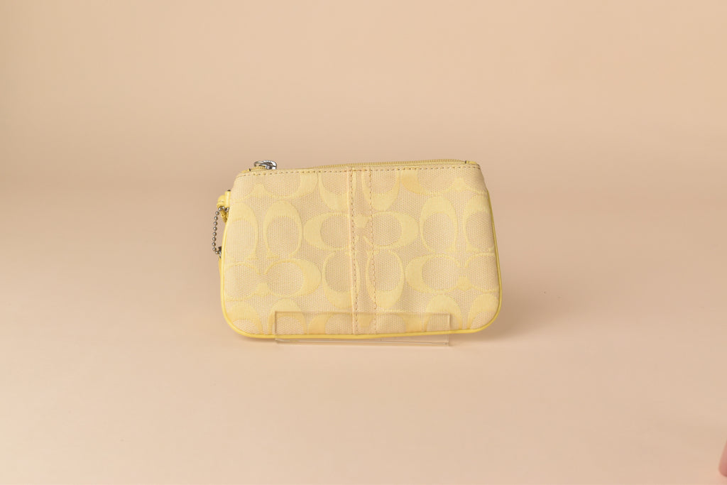 Coach Signature Mini Pouch/Wrislet - Yellow