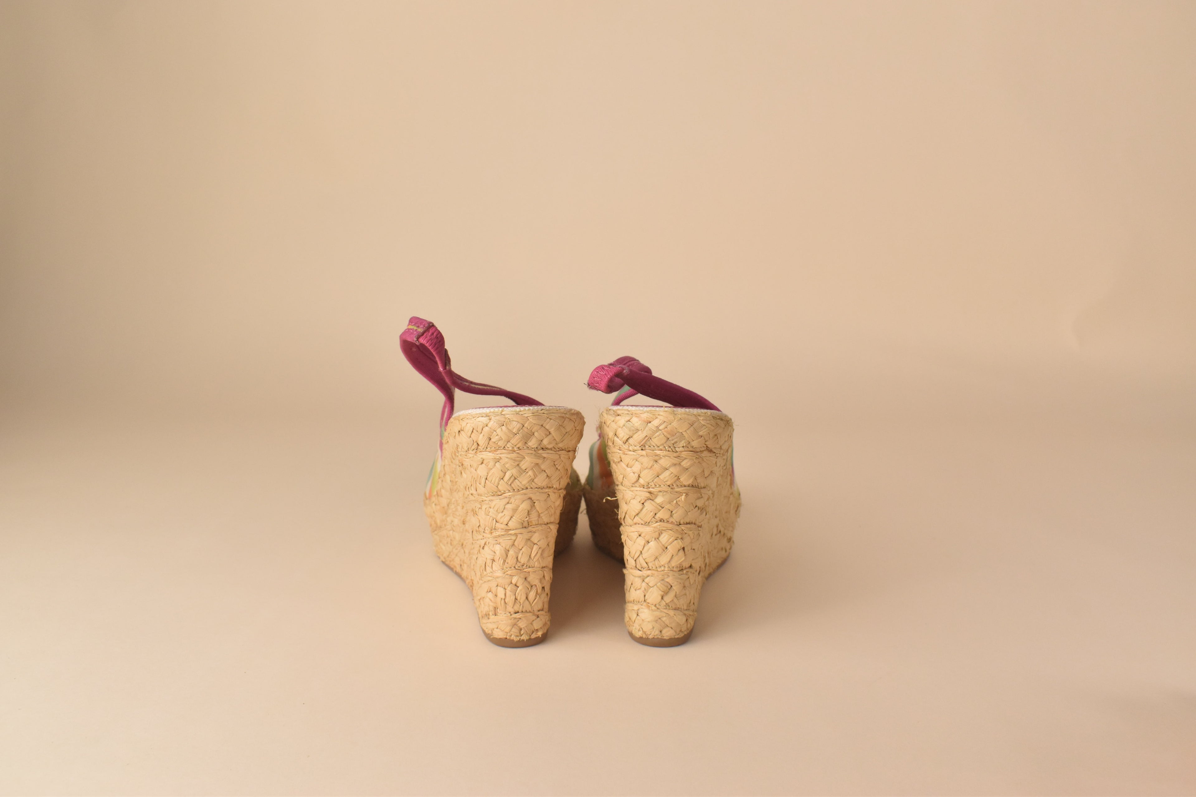 Coach Weekend Stripe Espadrille Wedge Heels – Multi Pastel