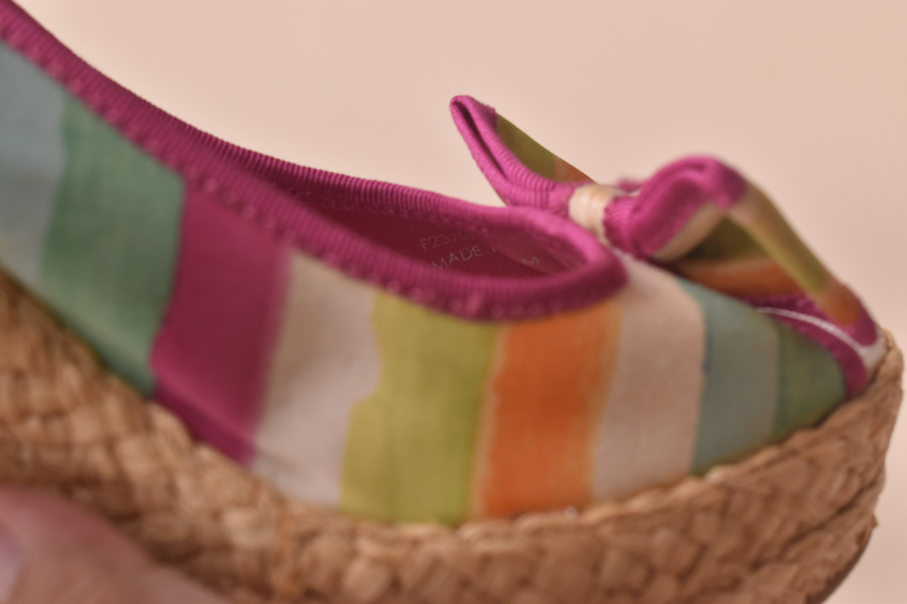 Coach Weekend Stripe Espadrille Wedge Heels – Multi Pastel
