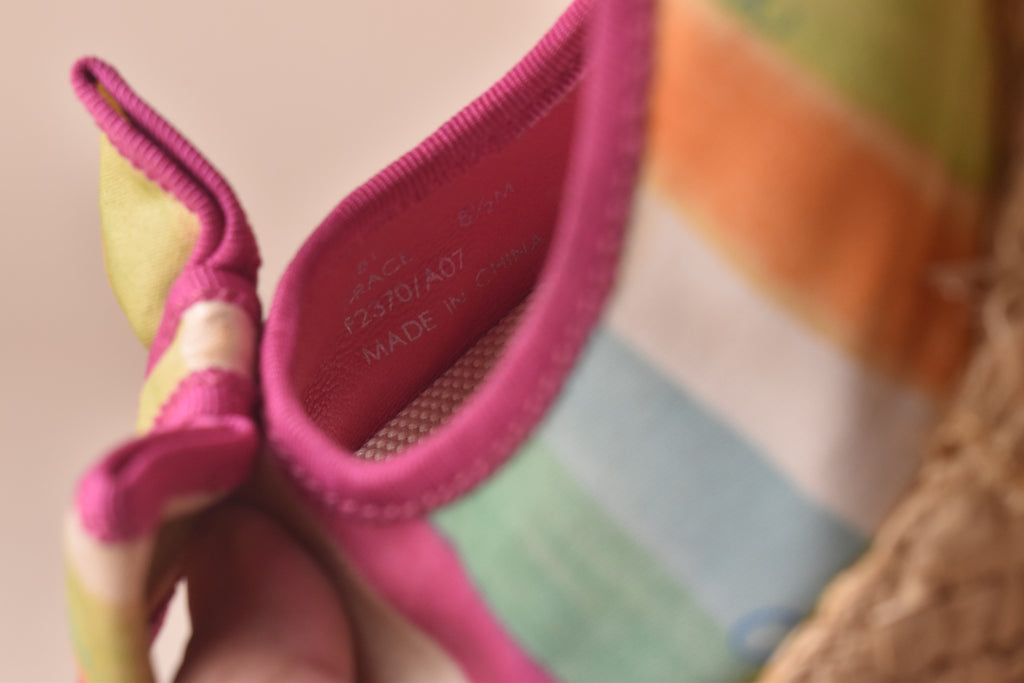 Coach Weekend Stripe Espadrille Wedge Heels – Multi Pastel