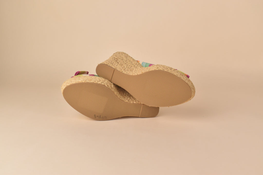 Coach Weekend Stripe Espadrille Wedge Heels – Multi Pastel