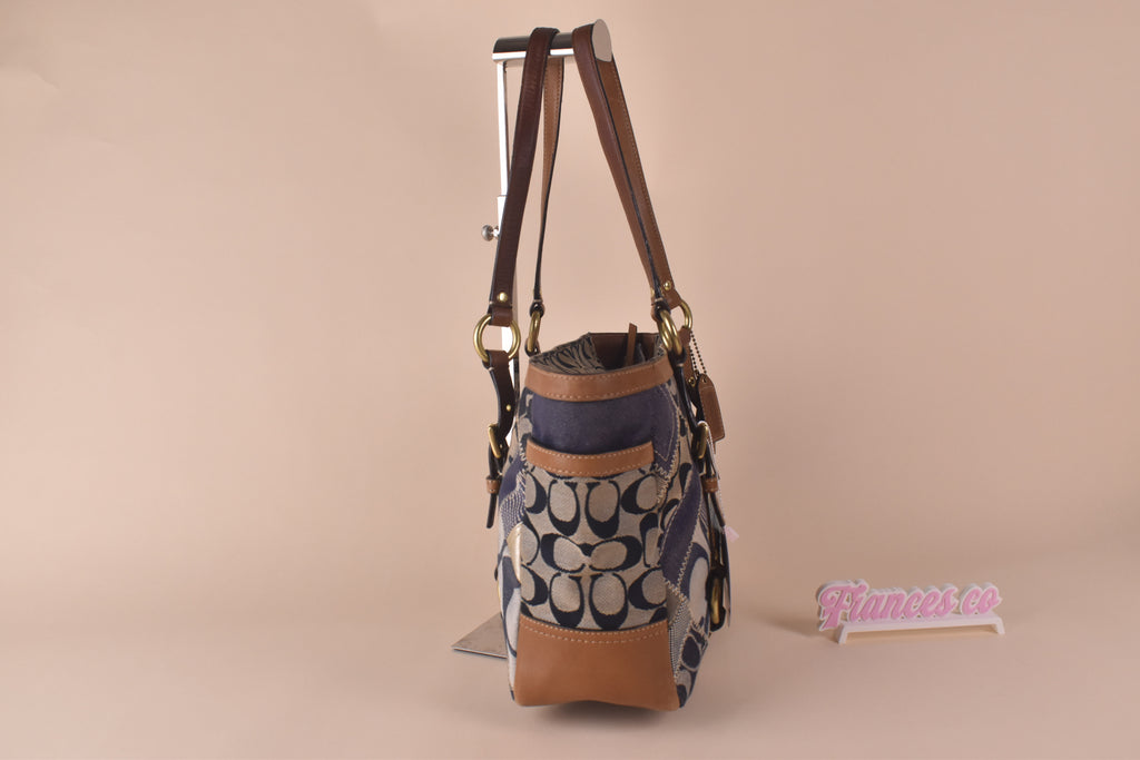 Coach Signature Patchwork Denim Gallery Tote – Blue Multi