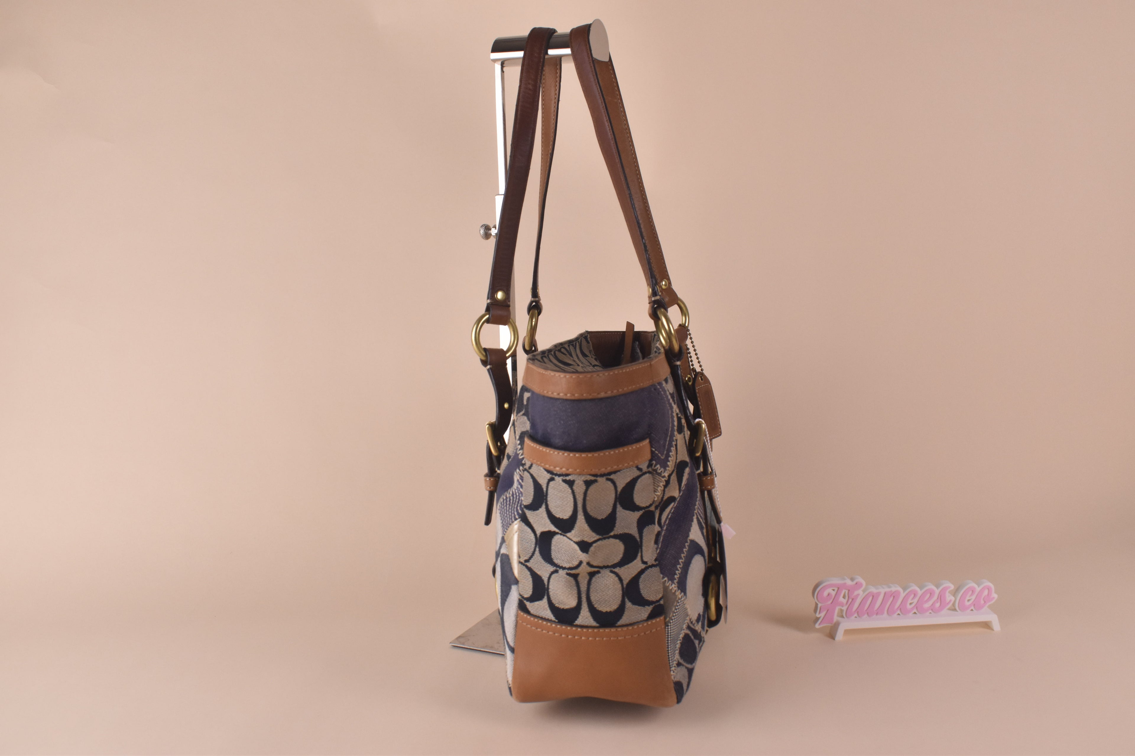 Coach Signature Patchwork Denim Gallery Tote – Blue Multi