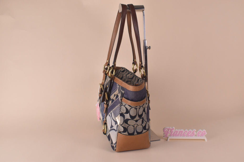 Coach Signature Patchwork Denim Gallery Tote – Blue Multi